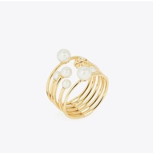 Tory Burch Moondance Pearl Ring Size 6